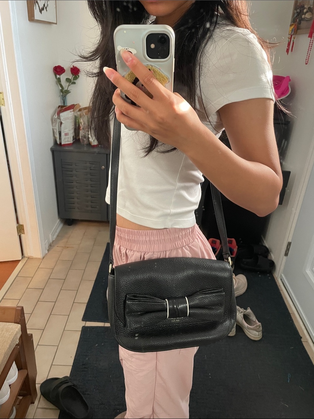AUTHENTIC KATE SPADE Rosewood Place Adelaide Crossbody Bag. Black bow crossbody